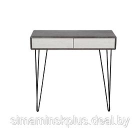 Стол-консоль «Телфорд», 900 × 350 × 875 мм, цвет серый бетон / белый бетон