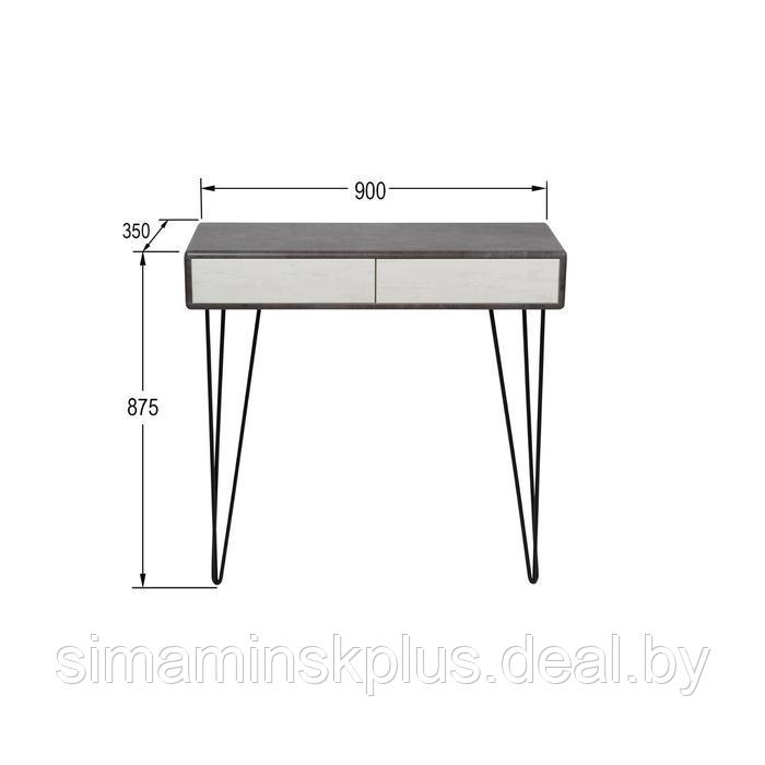 Стол-консоль «Телфорд», 900 × 350 × 875 мм, цвет серый бетон / белый бетон - фото 2 - id-p177036530