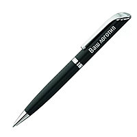 Ручка с гравировкой логотипа (черный+серебро)