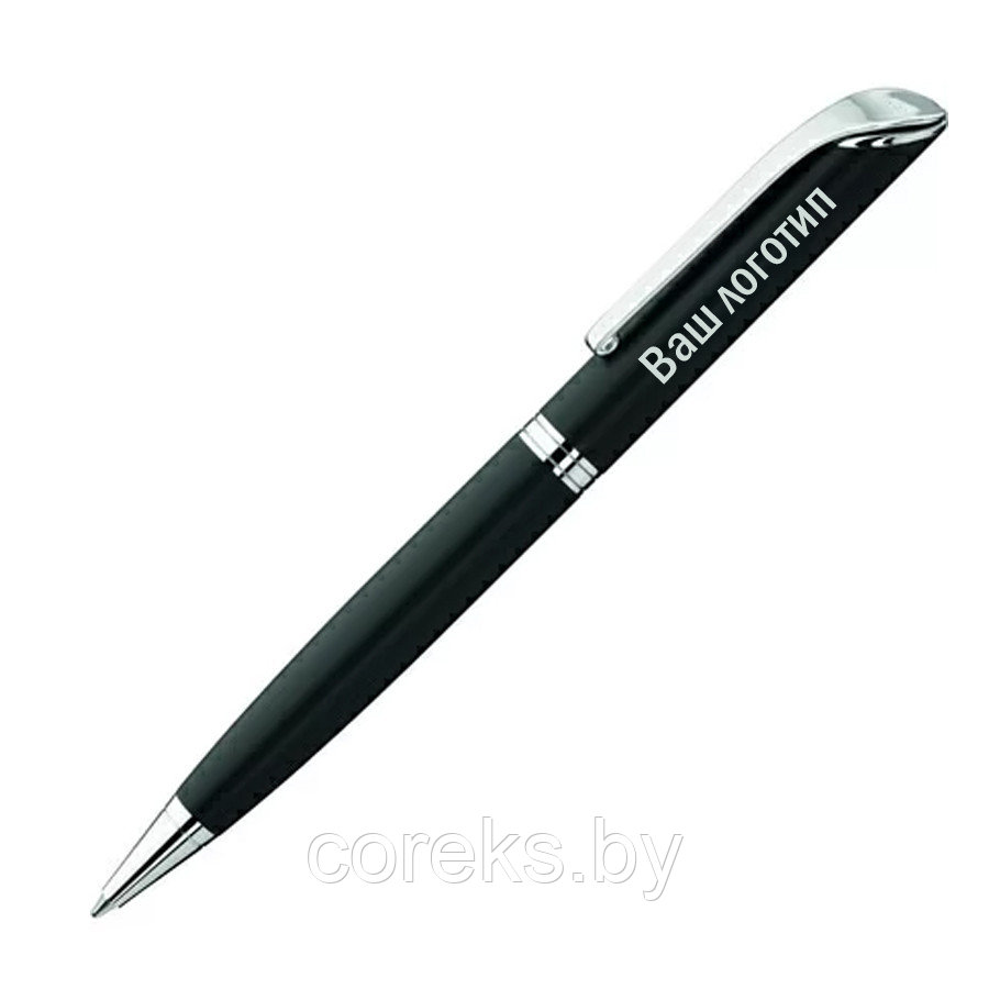 Ручка с гравировкой логотипа (черный+серебро) - фото 1 - id-p177302900