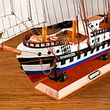 Корабль сувенирный средний «Калхас», борта триколор, паруса белые, микс, 50х45х9 см, фото 4