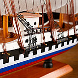 Корабль сувенирный средний «Калхас», борта триколор, паруса белые, микс, 50х45х9 см, фото 5