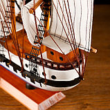 Корабль сувенирный средний «Калхас», борта триколор, паруса белые, микс, 50х45х9 см, фото 6