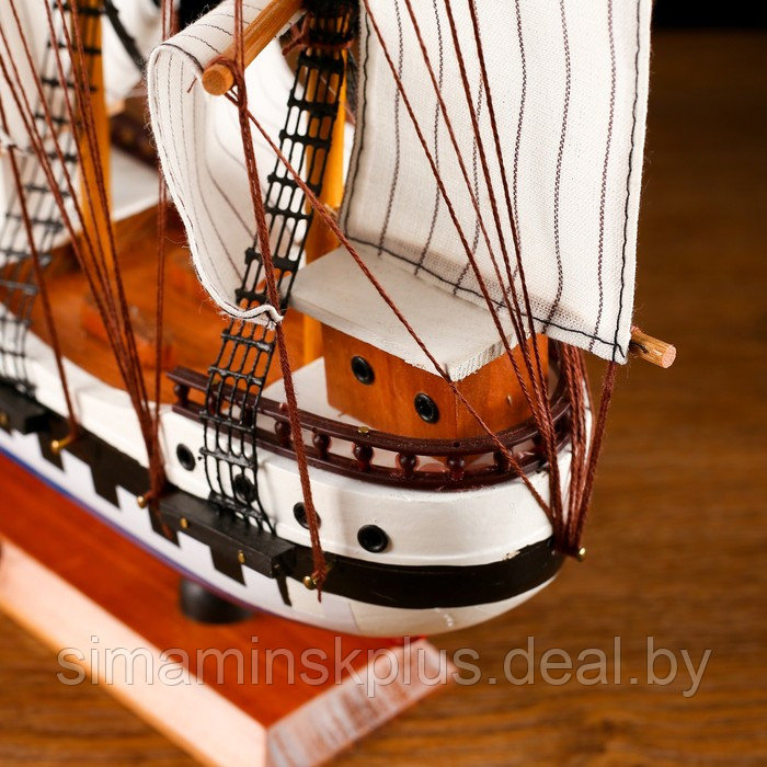Корабль сувенирный средний «Калхас», борта триколор, паруса белые, микс, 50х45х9 см - фото 6 - id-p176816666