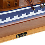Корабль сувенирный большой «Орфей», борта синие, паруса белые, 11×80×71 см, фото 8