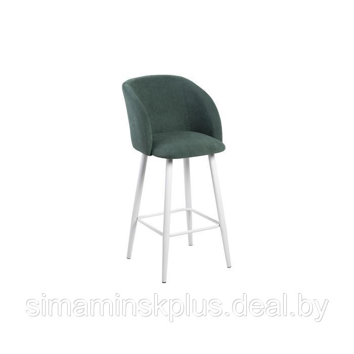 Барный стул Милли Катания велюр изумруд/ Хард металл белый - фото 1 - id-p177040000