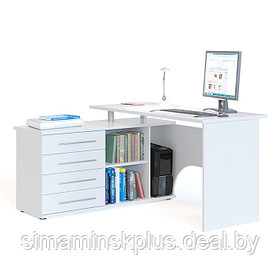 Компьютерный стол, 1400 × 1270 × 750 мм, левый, цвет белый