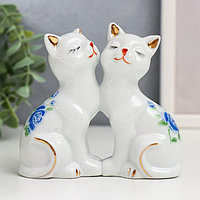 Сувенир керамика "2 котёнка в цветочек" 9,5х4,5х10,6 см
