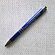 Ручка металлическая с логотипом (цвет синий), фото 2