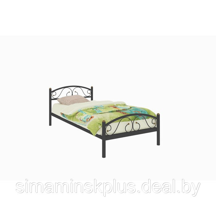 Кровать «Вероника Мини Плюс», 800×2000 мм, металл, Чёрный - фото 1 - id-p177045768