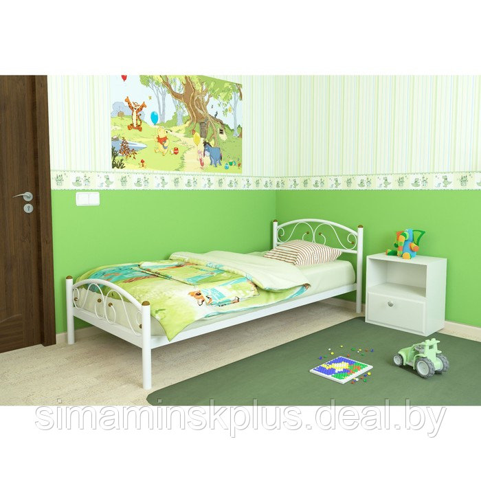 Кровать «Вероника Мини Плюс», 900 × 2000 мм, металл, цвет белый - фото 1 - id-p177045784