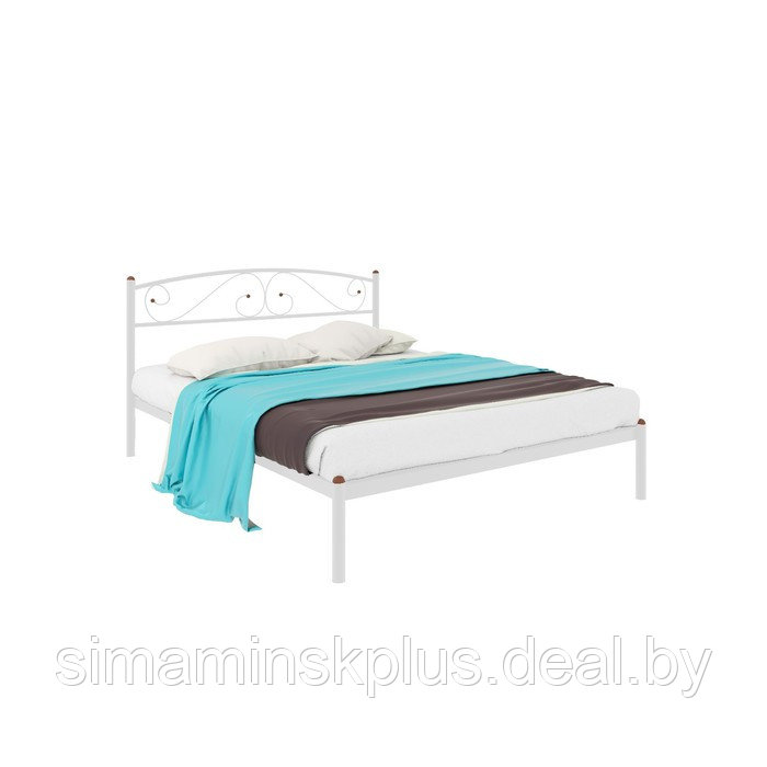 Кровать «Вероника», 1200 × 2000 мм, металл, цвет белый - фото 1 - id-p177045896