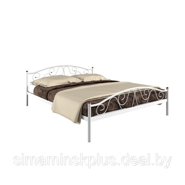 Кровать «Ангелина Плюс», 1200 × 2000 мм, металл, цвет белый - фото 1 - id-p177045938