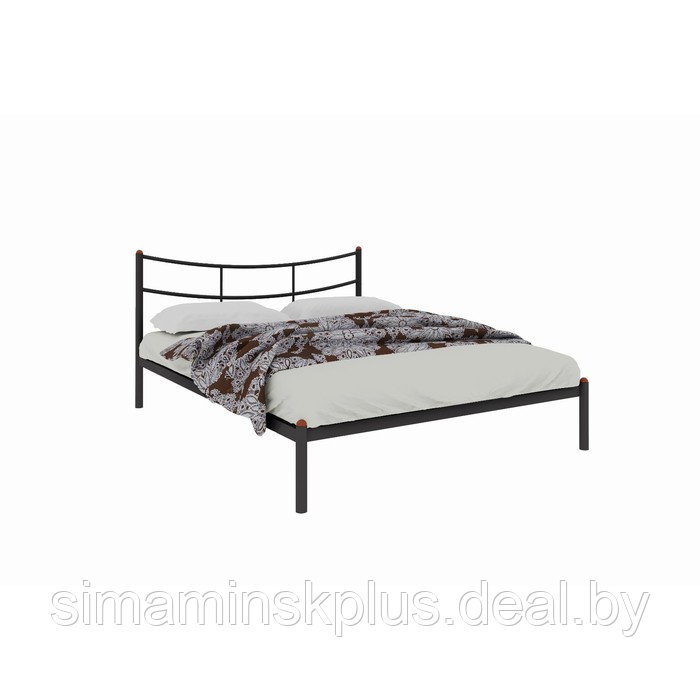 Кровать «Софья», 1200 × 1900 мм, металл, цвет чёрный - фото 1 - id-p177045940