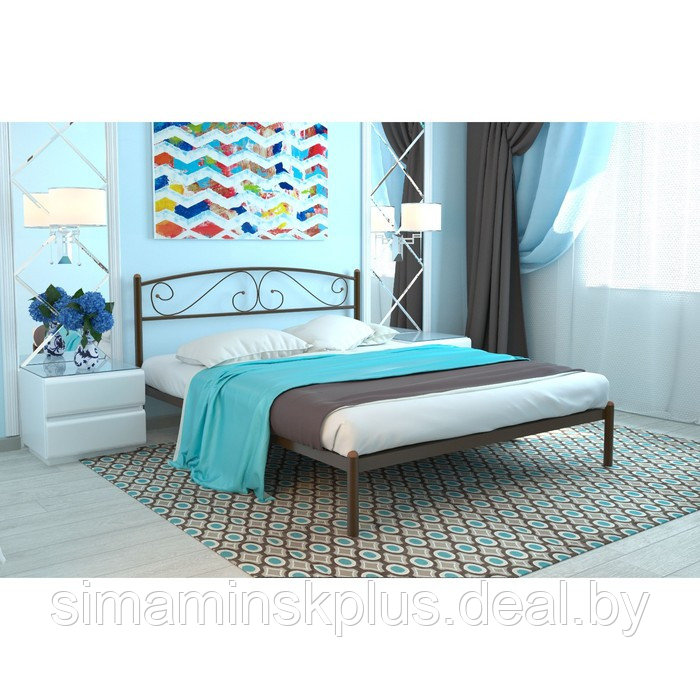 Кровать «Вероника», 1200 × 1900 мм, металл, цвет коричневый - фото 1 - id-p177045942