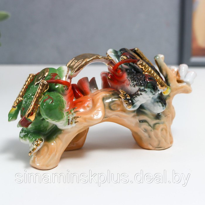 Нэцке керамика "Две жабы на ветке сакуры" 8х6,5х16 см - фото 6 - id-p176825391