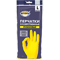 Перчатки резиновые AVIORA, размер L, 402-568