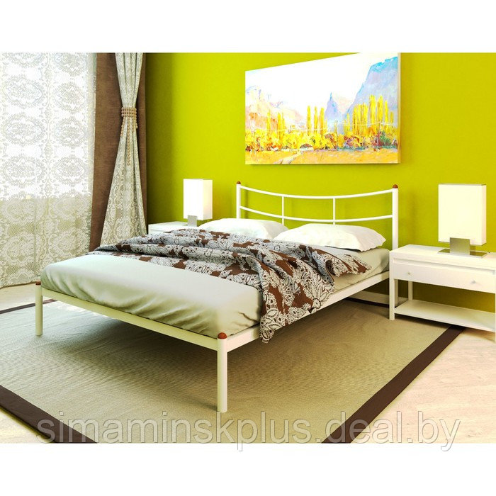 Кровать «Софья», 1600 × 2000 мм, металл, цвет белый - фото 1 - id-p177046008