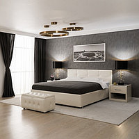 Кровать «Птичье гнездо» без ПМ, 1600×2000, встроенное основание, экокожа, цвет nice beige