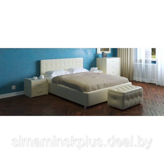 Кровать «Космопорт» без ПМ, 1400×2000 мм, встроенное основание, цвет nice beige - фото 1 - id-p177046113
