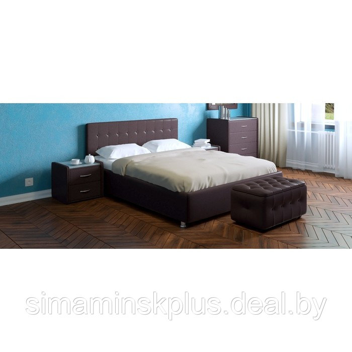 Кровать «Космопорт» без ПМ, 1400×2000 мм, встроенное основание, цвет пралине - фото 1 - id-p177046114