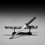 Сувенирное оружие «Катана на подставке», серые ножны под змеиную кожу, 70 см, фото 6