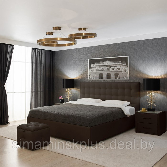 Кровать «Ла Скала» без ПМ, 1400×2000 мм, встроенное основание, цвет пралине - фото 1 - id-p177046291