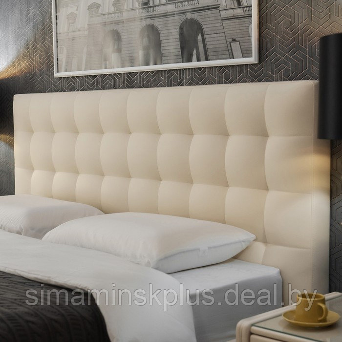 Кровать «Ла Скала» без ПМ, 1600×2000 мм, встроенное основание, экокожа, цвет nice beige - фото 4 - id-p177046344