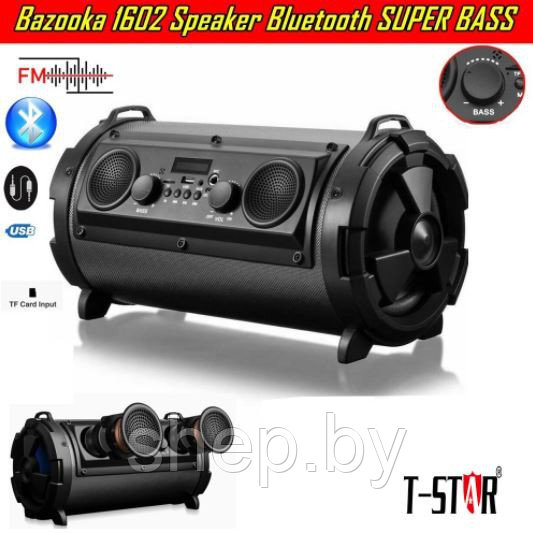 Портативная колонка BT SPEAKER 1602 (HBPC-1602) цвет: синий,черный,красный - фото 6 - id-p177303810