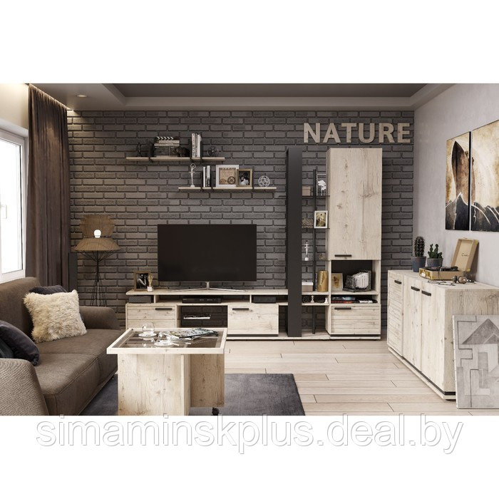 Шкаф Nature 1, 560 × 416 × 2116 мм, цвет гаскон пайн / чёрный - фото 7 - id-p177056534