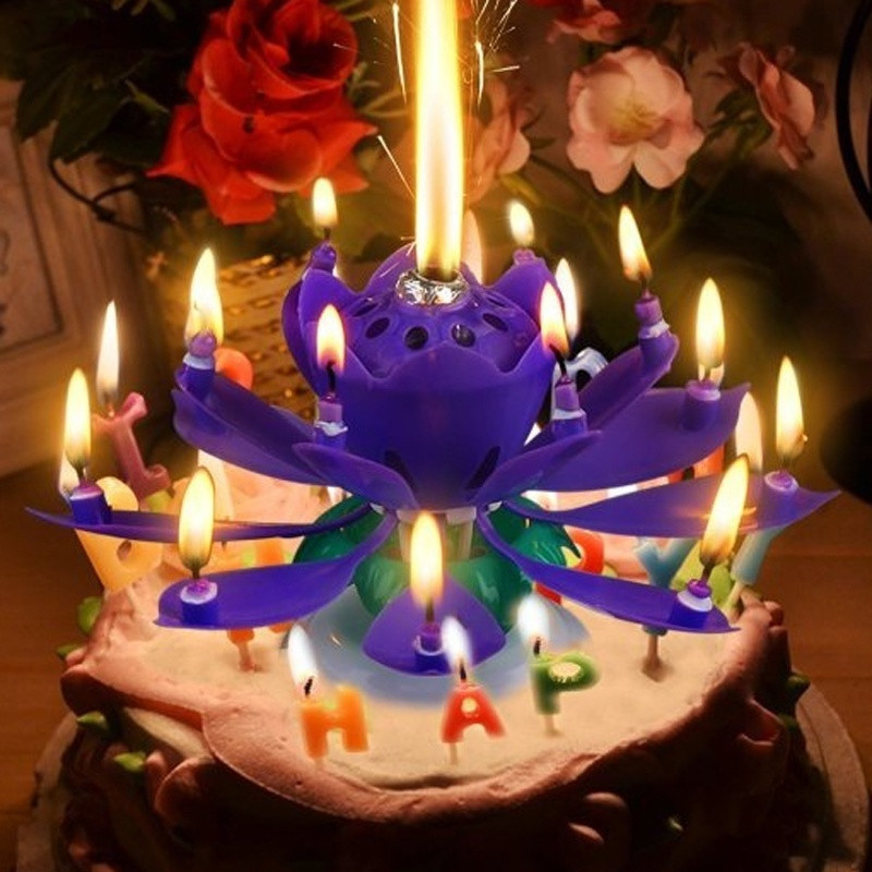 Свеча для торта музыкальная, с раскрывающимися лепестками из парафина - фото 4 - id-p177304201