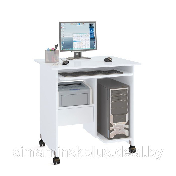 Компьютерный стол, 800 × 600 × 795 мм, цвет белый - фото 1 - id-p177034127