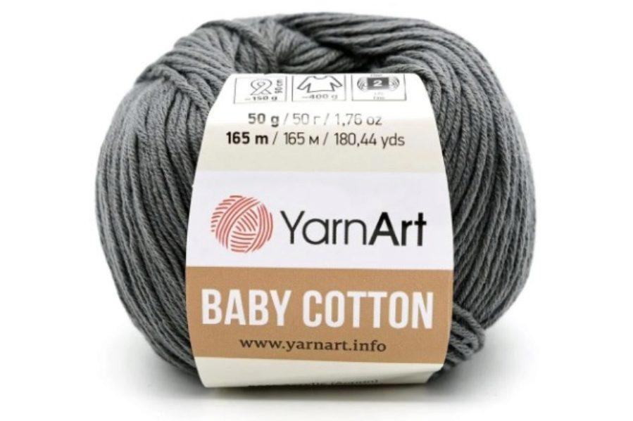 Пряжа Ярнарт Беби Коттон (Yarnart Baby Cotton) цвет 454 тёмно-серый - фото 1 - id-p177305442
