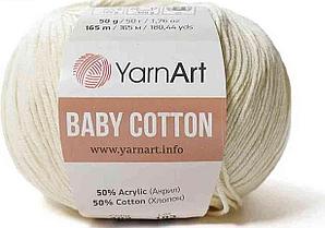 Пряжа Ярнарт Беби Коттон (Yarnart Baby Cotton) цвет 402 крем