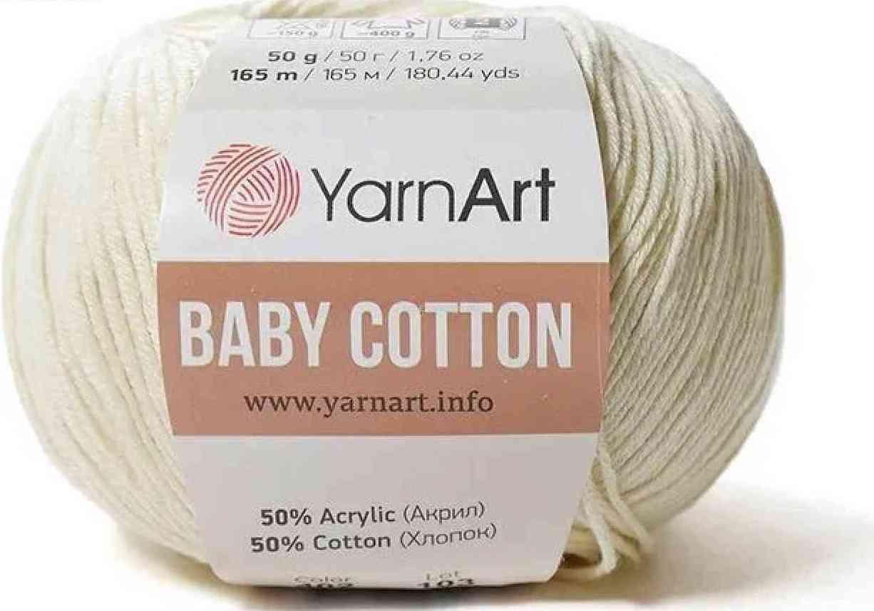 Пряжа Ярнарт Беби Коттон (Yarnart Baby Cotton) цвет 402 крем - фото 1 - id-p177306192