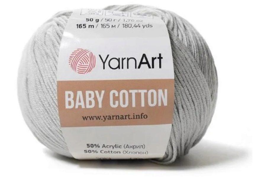 Пряжа Ярнарт Беби Коттон (Yarnart Baby Cotton) цвет 451 светло-серый