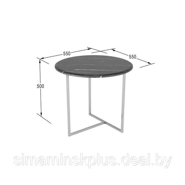 Стол журнальный «Альбано», 550 × 550 × 500 мм, цвет чёрный мрамор - фото 2 - id-p177036136