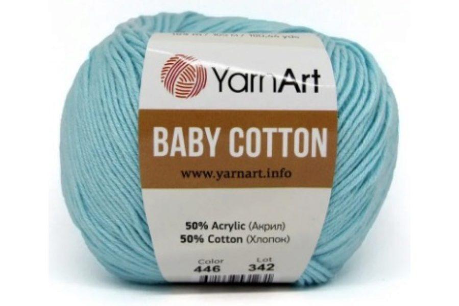 Пряжа Ярнарт Беби Коттон (Yarnart Baby Cotton) цвет 446 светлая бирюза