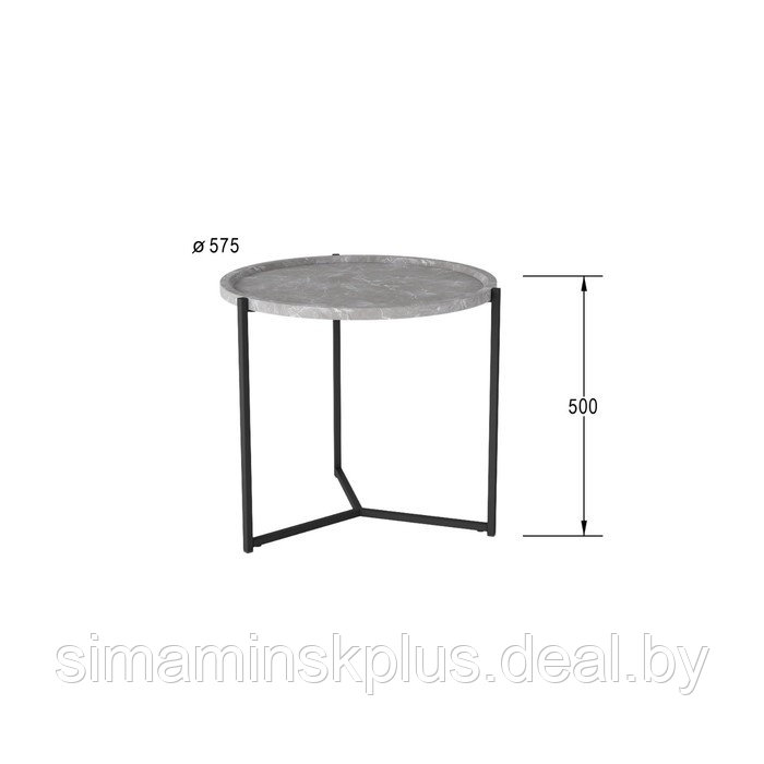 Стол придиванный «Бруно», 575 × 757 × 500 мм, цвет серый мрамор - фото 4 - id-p177036176