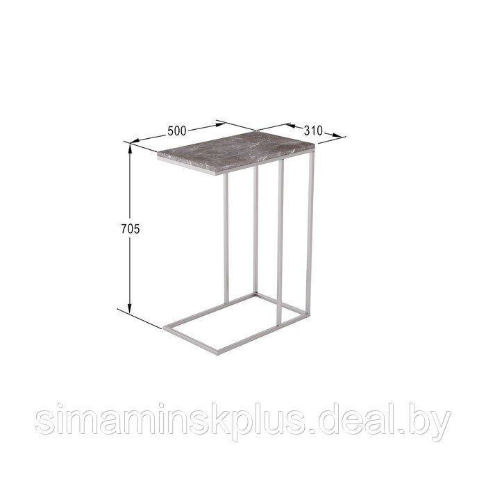 Стол приставной «Агами», 500 × 310 × 705 мм, МДФ, цвет серый мрамор - фото 3 - id-p177036185