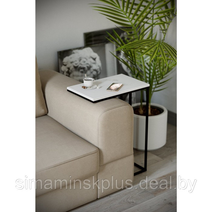 Стол придиванный «Агами», 500 × 310 × 705 мм, МДФ, цвет белый - фото 1 - id-p177036188