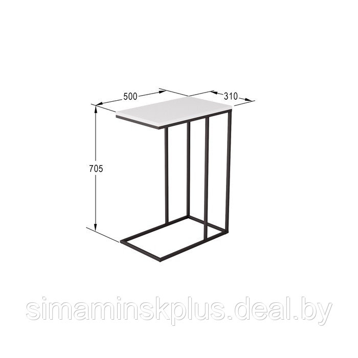Стол придиванный «Агами», 500 × 310 × 705 мм, МДФ, цвет белый - фото 3 - id-p177036188