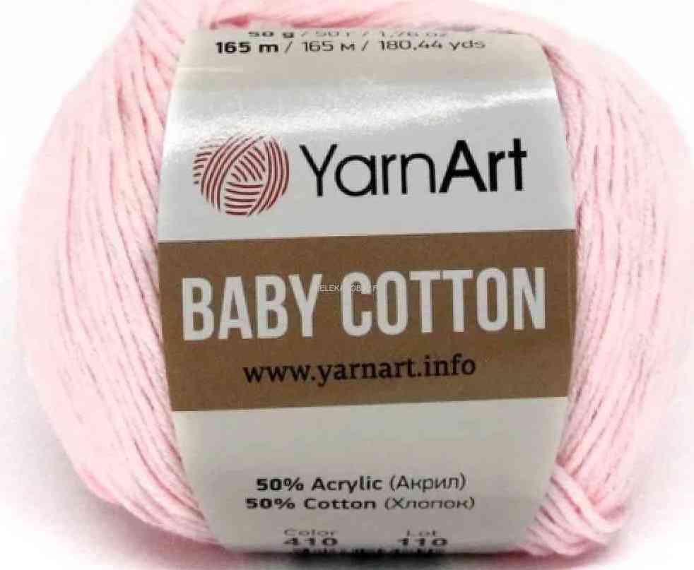 Пряжа Ярнарт Беби Коттон (Yarnart Baby Cotton) цвет 410 светло-розовый