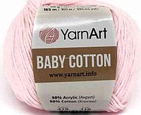 Пряжа Ярнарт Беби Коттон (Yarnart Baby Cotton) цвет 410 светло-розовый