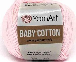 Пряжа Ярнарт Беби Коттон (Yarnart Baby Cotton) цвет 410 светло-розовый