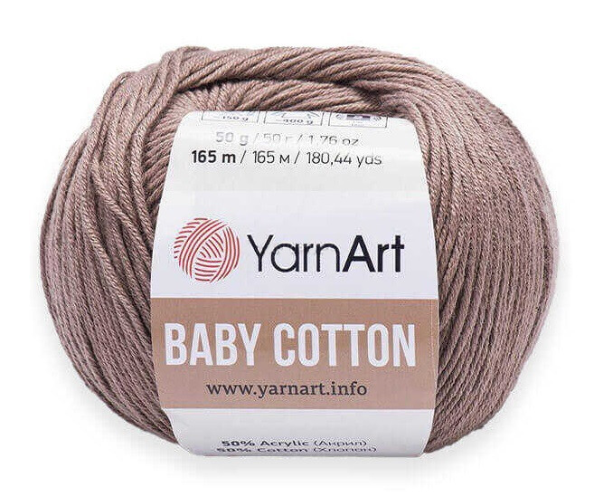 Пряжа Ярнарт Беби Коттон (Yarnart Baby Cotton) цвет 407 тёмный беж