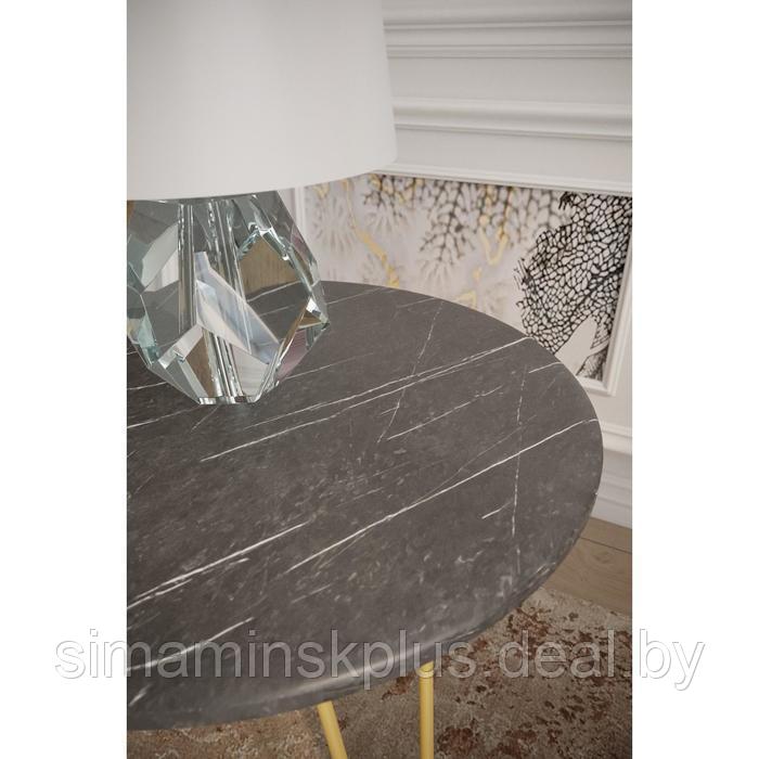 Стол журнальный «РИД Голд 430», 550 × 550 × 450 мм, цвет чёрный мрамор - фото 3 - id-p177036215