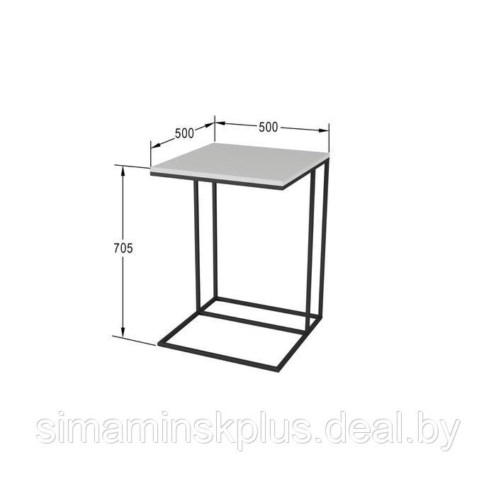 Стол придиванный «Хайгрет», 500 × 500 × 705 мм, металл, МДФ, цвет белый - фото 2 - id-p177036261