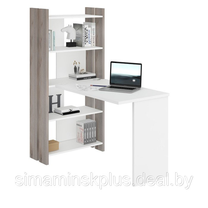 Компьютерный стол, 700 × 1322 × 1520 мм, цвет нельсон/белый - фото 1 - id-p177034646