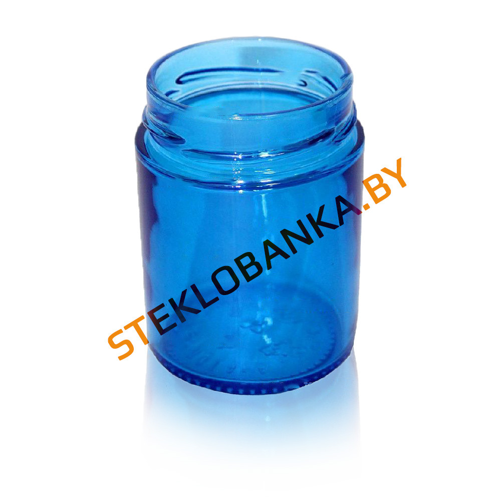 Стеклянная банка 250 мл 0,250 ТВИСТ (66) Deep Ровная синяя (стеклобанка)